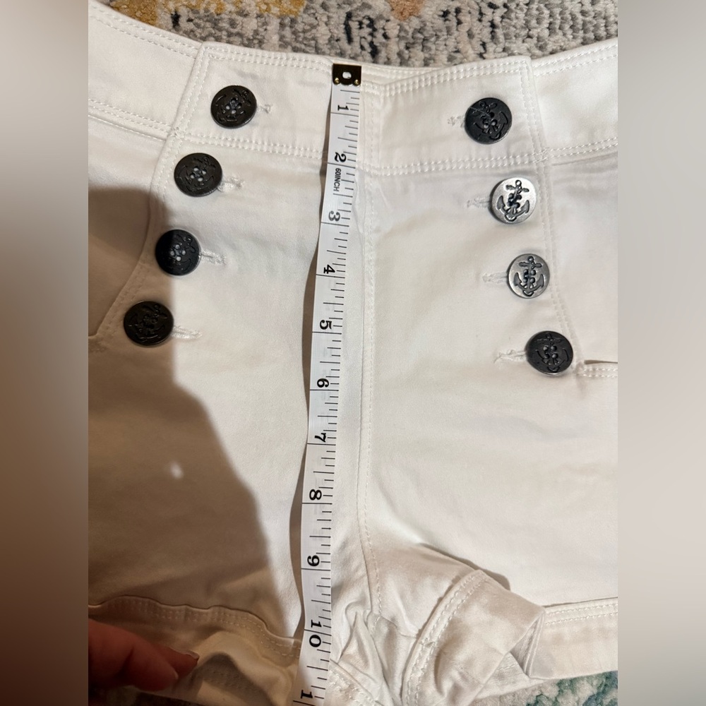 Express High Waist White Shorts